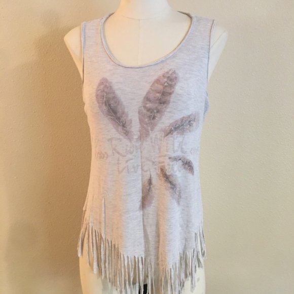 Maurices Tops - 5/$25 Maurice Fringed Feather Tank Top
